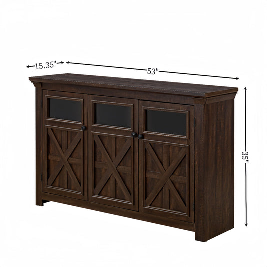 Farmhouse Sideboard Buffet Cabinet with storage, 53"W Kitchen Storage Cabinet with Adjustable Shelves, Coffee Bar Cabinet with 3 Doors, Rack for Living Room, Kitchen